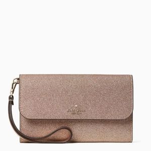 NWT Kate Spade Tinsel Boxed Medium Phone Wristlet in Rose Gold *SOLD OUT COLOR*